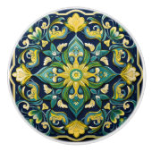 💛 💚 💙 ein einzigartiges Azulejo Masterpiece Keramikknauf (Vorderseite)