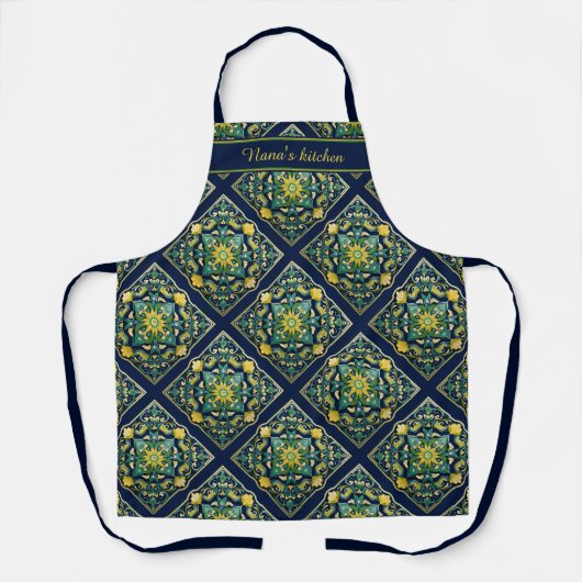💛 💚 💙 ein einzigartiges Azulejo Masterpiece Schürze (Vorderseite)