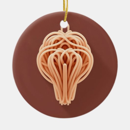 Ein einzigartiges Muster von Spaghetti Noodles Keramik Ornament (Vorne)