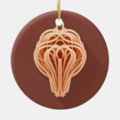 Ein einzigartiges Muster von Spaghetti Noodles Keramik Ornament (Hinten)