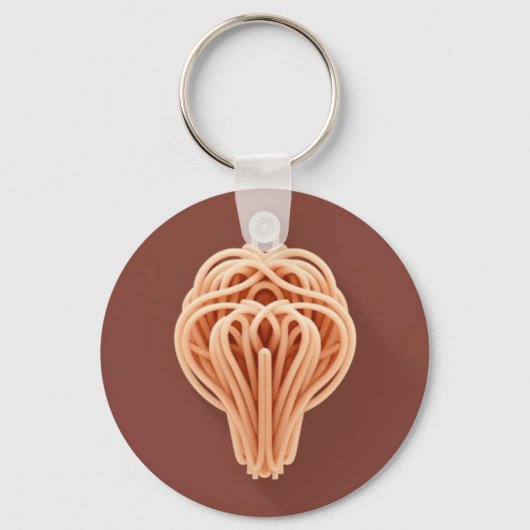 Ein einzigartiges Muster von Spaghetti Noodles Schlüsselanhänger (Vorderseite)