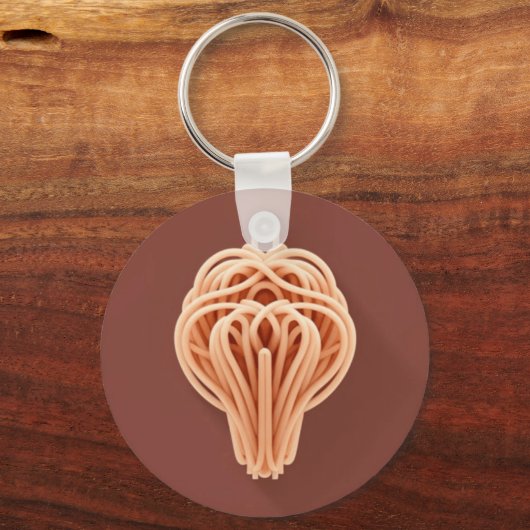 Ein einzigartiges Muster von Spaghetti Noodles Schlüsselanhänger (Rückseite)
