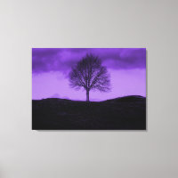Ein einziger Pop Baum Kunst, Lila Landschaft Leinw