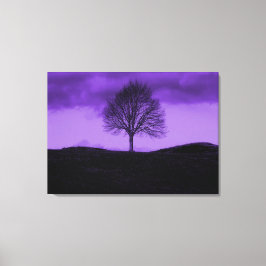 Ein einziger Pop Baum Kunst, Lila Landschaft Leinw Leinwanddruck
