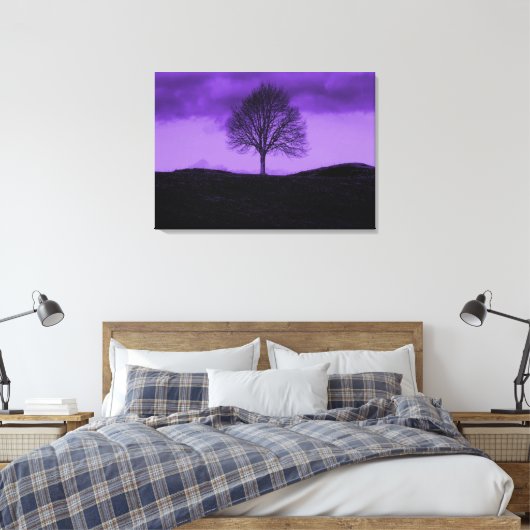 Ein einziger Pop Baum Kunst, Lila Landschaft Leinw Leinwanddruck (Insitu (Schlafzimmer))