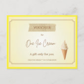 'Ein Eis' Lustiger Geschenkgutschein Postkarte (Vorderseite)