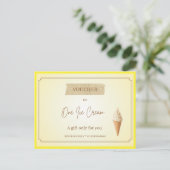 'Ein Eis' Lustiger Geschenkgutschein Postkarte (Stehend Vorderseite)