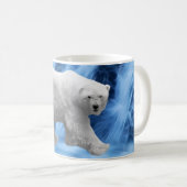 Ein Eisbär am gefrorenen Wasserfall Kaffeetasse (VorderseiteRechts)