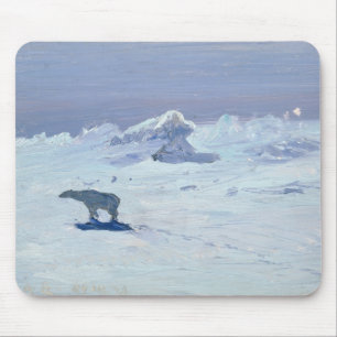 Ein Eisbär, der in Moonlit Nacht, 1899 jagt Mousepad