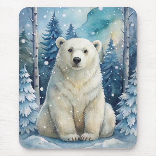 Ein Eisbär im Winter Mousepad (Vorne)