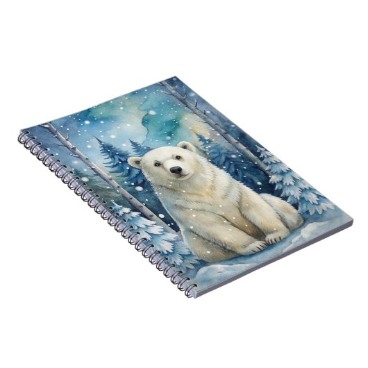 Ein Eisbär im Winter Notizblock (Rechte Seite)
