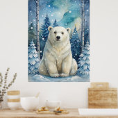 Ein Eisbär im Winter Poster (Küche)