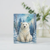 Ein Eisbär im Winter Postkarte (Stehend Vorderseite)