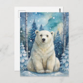 Ein Eisbär im Winter Postkarte (Vorne/Hinten)