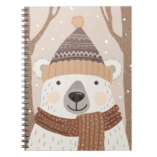 Ein Eisbär in einem Strickhut. Notizblock (Vorderseite)