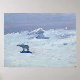 Ein Eisbär jagen in der Nacht von Monlit, 1899 Poster