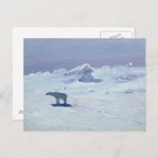 Ein Eisbär jagen in der Nacht von Monlit, 1899 Postkarte (Vorne/Hinten)