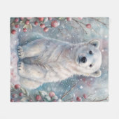 Ein Eisbären im Winter Fleecedecke (Vorderseite (Horizontal))
