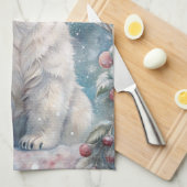 Ein Eisbären im Winter Geschirrtuch (Viertel Falte)