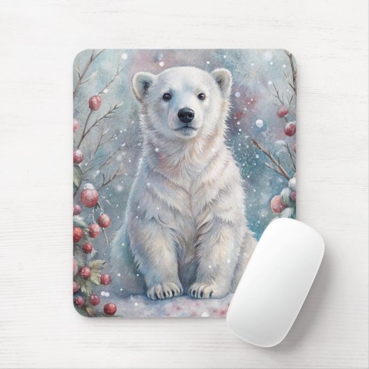 Ein Eisbären im Winter Mousepad (Mit Mouse)