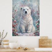 Ein Eisbären im Winter Poster (Küche)