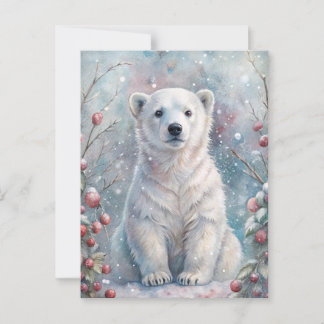 Ein Eisbären im Winter Postkarte