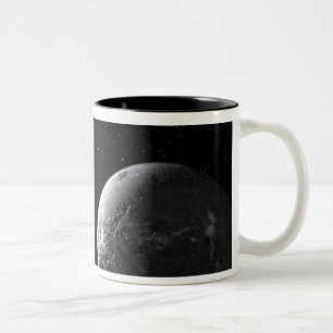 Ein eisiger/felsiger Planet, der einen schwachen Zweifarbige Tasse
