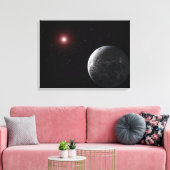 Ein eiskalter, felsiger Planet, der einen dunklen  Leinwanddruck (Insitu (Wohnzimmer))