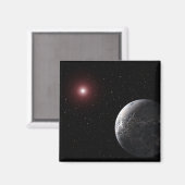 Ein eiskalter, felsiger Planet, der einen dunklen Magnet (Vorderseite/Rückseite)