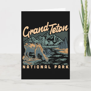 Ein Elch im Grand Teton Nationalpark Vintage Wande Karte