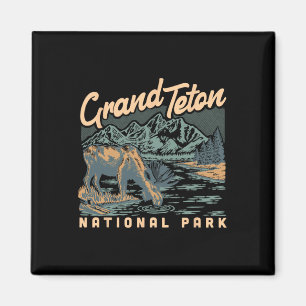 Ein Elch im Grand Teton Nationalpark Vintage Wande Magnet