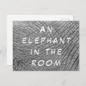 Ein Elefant in einem Foto mit weißem Text auf der Postkarte (Vorne/Hinten)
