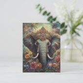 Ein Elefant in einer Krone Postkarte (Stehend Vorderseite)