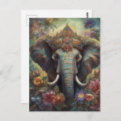Ein Elefant in einer Krone Postkarte (Vorne/Hinten)