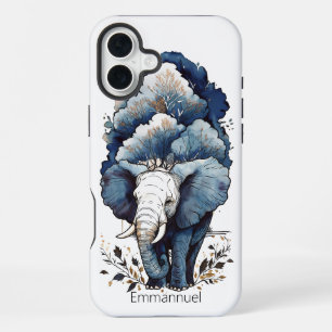 Ein Elefant läuft unter den Bäumen iPhone 16 Plus Hülle