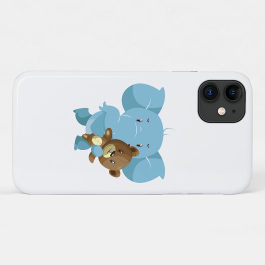 Ein Elefant mit Teddybär Case-Mate iPhone Hülle (Rückseite (Horizontal))