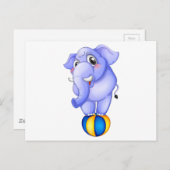 Ein Elefant über der Kugel Postkarte (Vorne/Hinten)