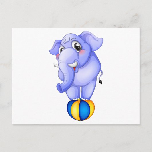 Ein Elefant über der Kugel Postkarte (Vorderseite)