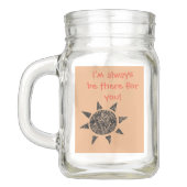 Ein Elefant und ein Vogel auf seinem Kopf Einmachglas (Rückseite)