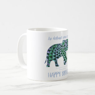Ein Elefant vergisst nie - Geburtskarte 4 Kaffeetasse
