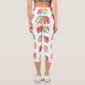 Ein Elefantendesign im Retrostil Capri Leggings (Rückseite)