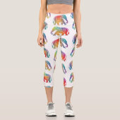 Ein Elefantendesign im Retrostil Capri Leggings (Vorderseite)