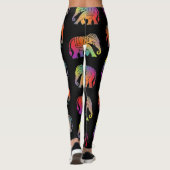 Ein Elefantendesign im Retrostil Leggings (Rückseite)