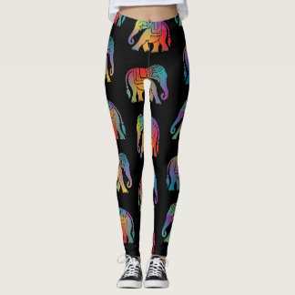 Ein Elefantendesign im Retrostil Leggings