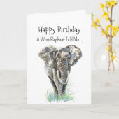 Ein Elefantentier zum Geburtstag Karte (Gelbe Blume)