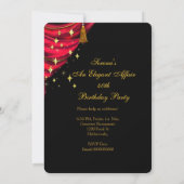 Ein eleganter Affair Red Gold Chandelier Geburtsta Einladung (Rückseite)