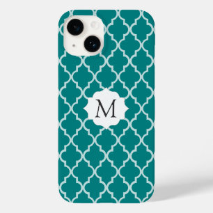 Ein elegantes, Aquamarines und weißes marokkanisch Case-Mate iPhone 14 Hülle