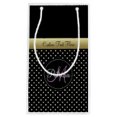 Ein elegantes, benutzerdefinierbares Textmonogramm Kleine Geschenktüte (Vorderseite)