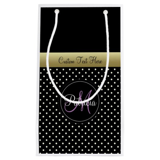 Ein elegantes, benutzerdefinierbares Textmonogramm Kleine Geschenktüte (Vorderseite)