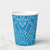 Ein elegantes blaues Papier-Cup-Design Pappbecher (Rückseite)